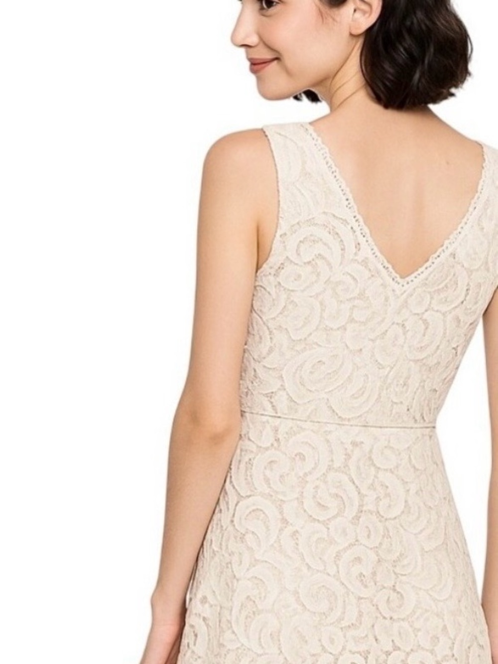 EUC Altar’d State Women’s Cream Lace V-Neck Dress Boho Chic Size L